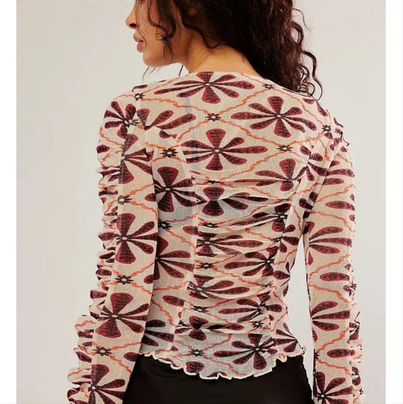 Free People Through The Meadow Top in White Sand Combo - Picture 3 of 10